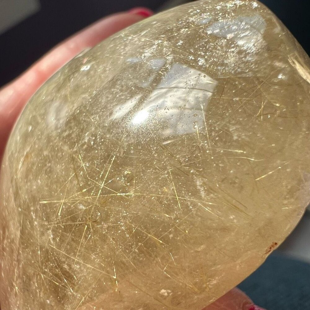 Golden Rutilated Clear Quartz‎ Heart (#3) - Picture 11 of 12